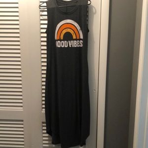 Gray long T-shirt dress